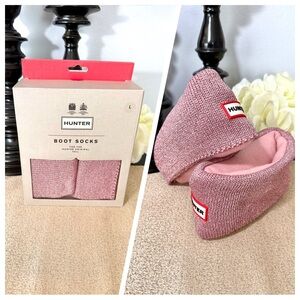 NWT Hunter Original Tall Boot Metallic Glitter Fleece Socks